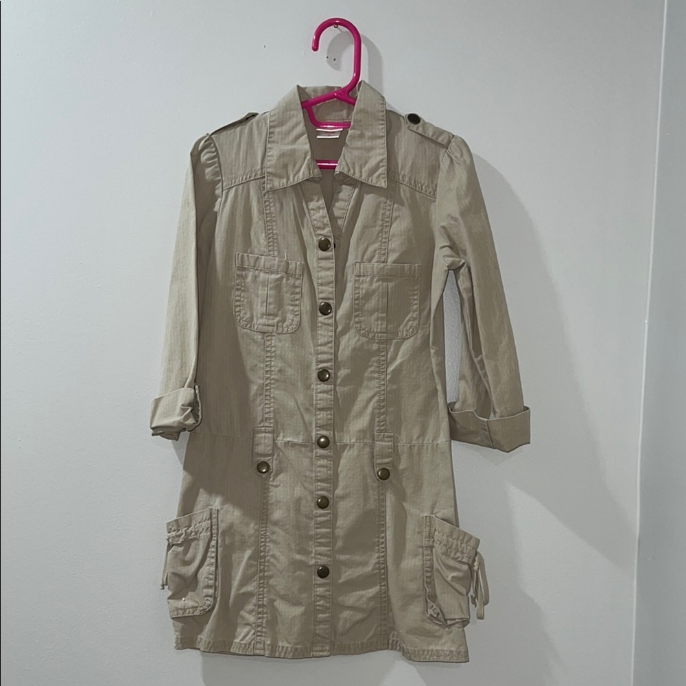 Girls Beige Utility dress - Picture 1 of 5